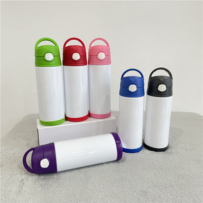 12 oz Sublimation Blanc Blanc Bouteille pour enfants en acier inoxydable à double paroi