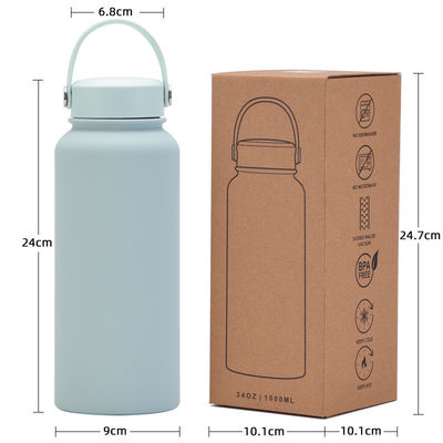 Bouteille d'eau isolée en acier inoxydable à haute capacité et à isolation thermique
