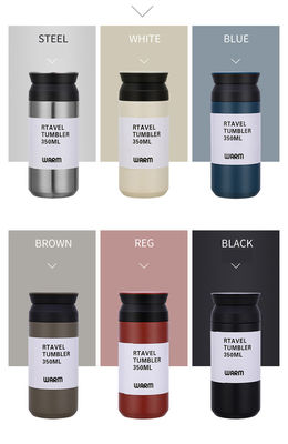 Bouteilles d'eau isolantes en acier inoxydable bleu de 500 ml avec poignée pour boissons chaudes ou froides
