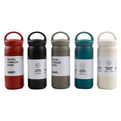 Bouteilles d'eau isolantes en acier inoxydable bleu de 500 ml avec poignée pour boissons chaudes ou froides