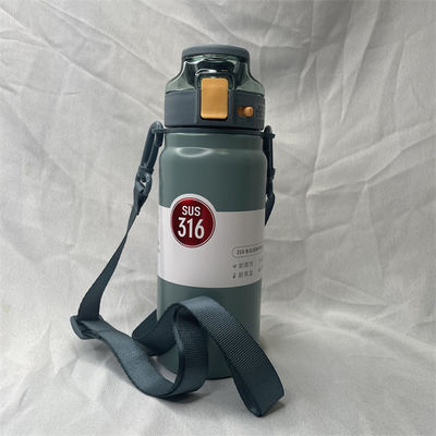 Bouteille d'eau thermique à large bouche en acier inoxydable à double isolation avec poignée 342,2 g