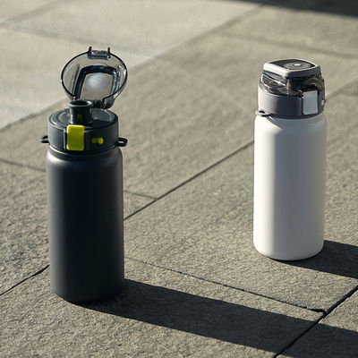 Bouteille d'eau thermique à large bouche en acier inoxydable à double isolation avec poignée 342,2 g