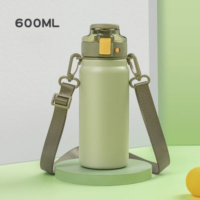 Bouteille d'eau thermique à large bouche en acier inoxydable à double isolation avec poignée 342,2 g