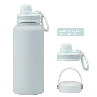 Bouteilles d'eau en acier inoxydable de 1 litre avec poignée et bouteille en plastique sous vide