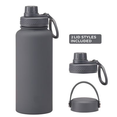Bouteilles d'eau en acier inoxydable de 1 litre avec poignée et bouteille en plastique sous vide
