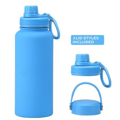 Bouteilles d'eau en acier inoxydable de 1 litre avec poignée et bouteille en plastique sous vide