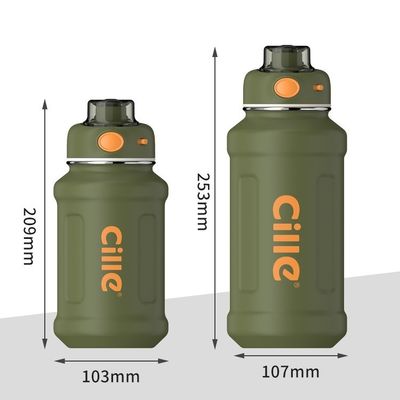 Bouteille d'eau isolée en acier inoxydable avec couvercle incurvé