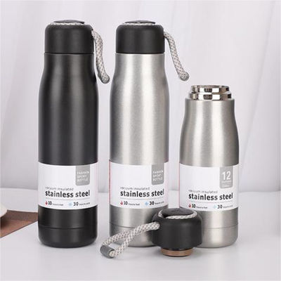 Bouteille d'eau en acier inoxydable thermique isolée portable pour le sport