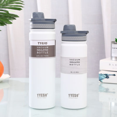 Style de conception sportive 750 ml tasse droite bouteille d'eau en acier inoxydable à large bouche
