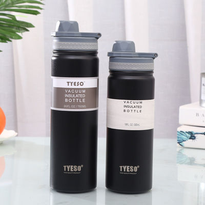 Style de conception sportive 750 ml tasse droite bouteille d'eau en acier inoxydable à large bouche