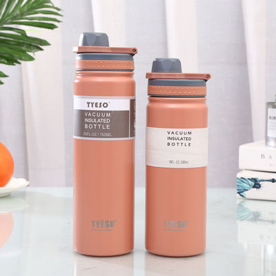 Style de conception sportive 750 ml tasse droite bouteille d'eau en acier inoxydable à large bouche