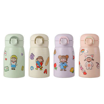 Design de dessin animé 350 ml en acier inoxydable Double enfants Aimez bébé thermos Gardez boire chaud froid