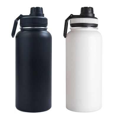 Bouteille de sport en acier inoxydable à double paroi de 32 oz avec poignée couvercle bouteille d'eau sous vide
