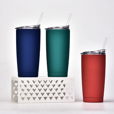 Bottle d'eau en acier inoxydable avec paille en plastique