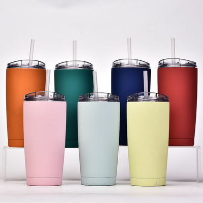 Bottle d'eau en acier inoxydable avec paille en plastique