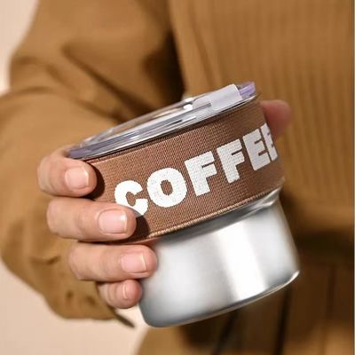Design créatif 304 tasse de café en acier inoxydable 400ml personnalisé pour le cadeau de bureau pour femmes