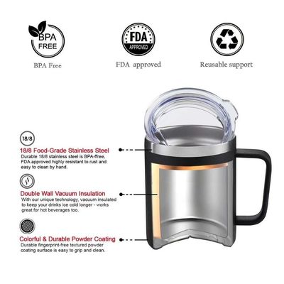 14 oz double isolation en acier inoxydable tasse de voyage personnalisée pour toute la journée boissons chaudes ou froides