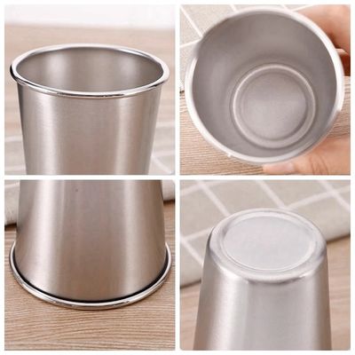 170ML 330ML 500ML tasse de bière en acier inoxydable tasse d'eau de camping portable avec étui en cuir