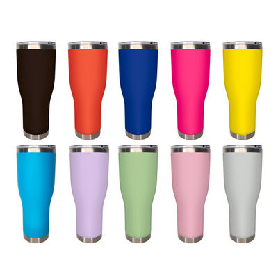 Conception de paysage 40 oz Taille type de voiture paille Tumbler avec poignée tasse en acier inoxydable