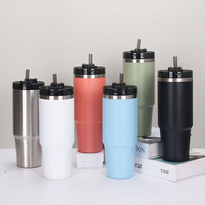 Mug de voyage personnalisé et naturel en acier inoxydable sain aspirateur de café avec paille