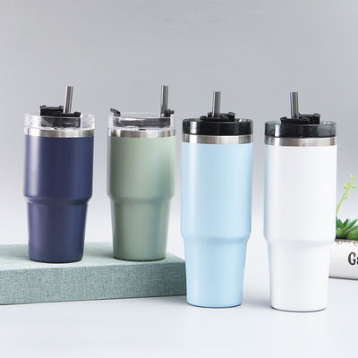 Mug de voyage personnalisé et naturel en acier inoxydable sain aspirateur de café avec paille