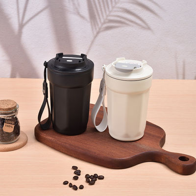 Bouteille de café personnalisée en acier inoxydable jaune avec couvercle et isolation sous vide