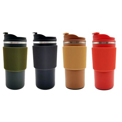 OFFICE CUP 450 ml double paroi en acier inoxydable tasse de café de voyage avec boîtier en silicone