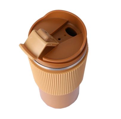 OFFICE CUP 450 ml double paroi en acier inoxydable tasse de café de voyage avec boîtier en silicone