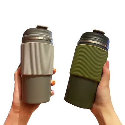 450ml Capacité double couche en acier inoxydable Voyage tasse à café tasse à café pour réutilisable