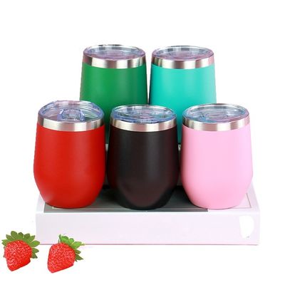 Avantage écologique populaire mignon 12 oz en forme d' œuf double muré tasse à vide avec couvercle
