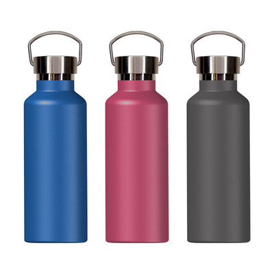 Bouteille d'eau de sport double isolée en acier inoxydable de 500 ml pour le camping