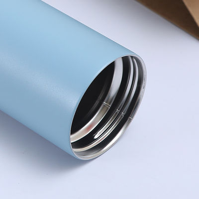 Logo personnalisé d'acier à vide isolé de voyage tasse à café bouteille d'eau avec poignée et couvercle