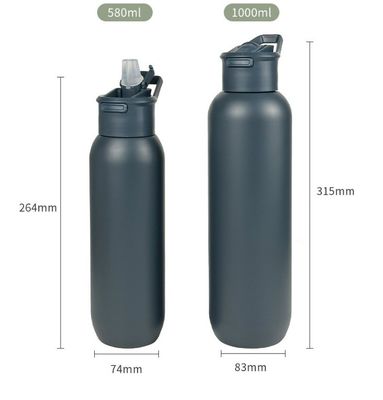 Sécurité 32 oz / 1000 ml à vide à double paroi Bouteille d'eau isolée en acier inoxydable avec couvercle en paille