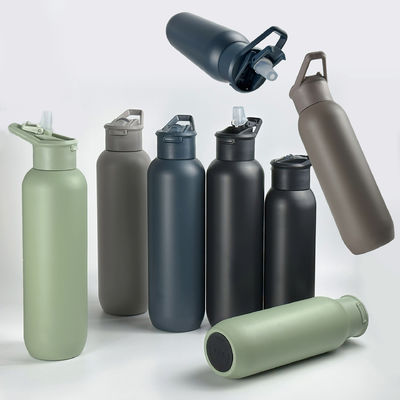 Sécurité 32 oz / 1000 ml à vide à double paroi Bouteille d'eau isolée en acier inoxydable avec couvercle en paille