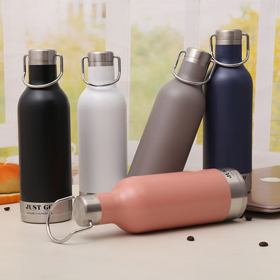 Cadeau pour la maison et le sport 500 ml en acier inoxydable en caoutchouc mat peinture à double paroi flacon thermique avec couleur personnalisée