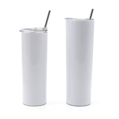 20 oz 30 oz étroite mince sublimation tumbler avec vis sur le couvercle et tasse de paille pour le camping