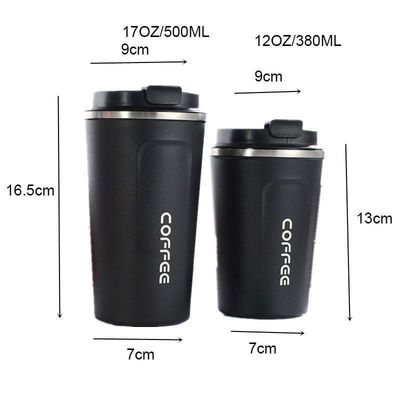 LID 12/17 oz double paroi 18/8 Thermos Vacuum de café isolé Voyage tasse de café en acier inoxydable