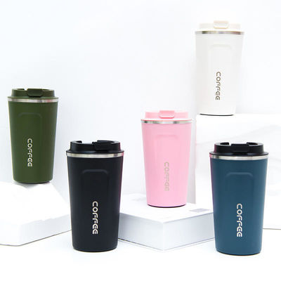 LID 12/17 oz double paroi 18/8 Thermos Vacuum de café isolé Voyage tasse de café en acier inoxydable