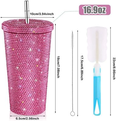 500 ml d' acier inoxydable sous vide isolé pour le café avec couvercle et paille