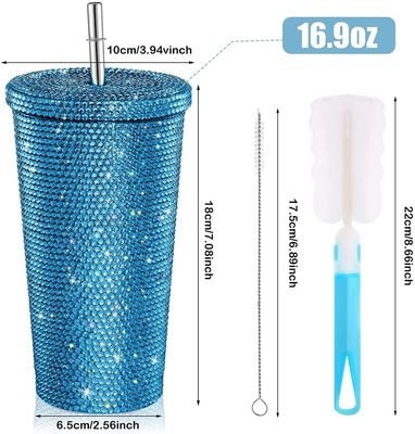 500 ml d' acier inoxydable sous vide isolé pour le café avec couvercle et paille