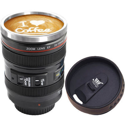 Étain d'acier inoxydable étui à vide isolé noir double paroi 3D logo personnalisé acceptable tasse de café