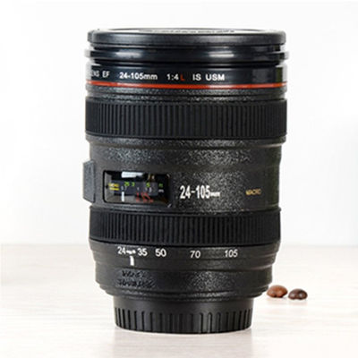 253.4g double paroi en acier inoxydable appareil photo objectif tasse de café pour les amateurs de photographie
