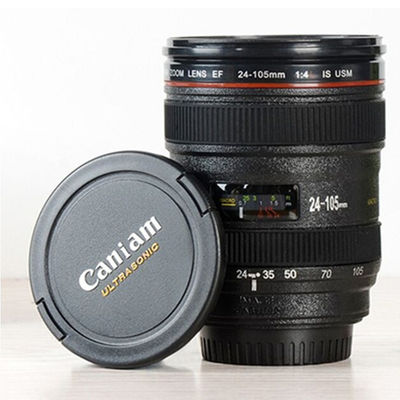 253.4g double paroi en acier inoxydable appareil photo objectif tasse de café pour les amateurs de photographie