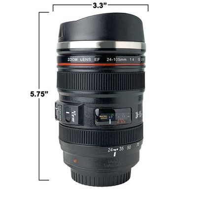 Photographes de voyage Lentille de l'appareil photo Tumbler tasse de café avec conception isolée et remuer