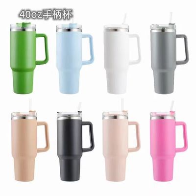 JM-008 Bouteille d'eau isolée en acier inoxydable multicolore pastel à double paroi avec poignée