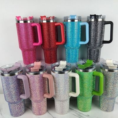 1 tasse à épingles en diamant noir à double paroi en acier inoxydable