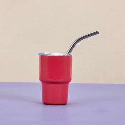 Étain inoxydable 2 oz Shot Glass Tumbler avec couvercle à paille Gardez les boissons chaudes ou froides 6-12h