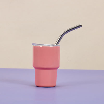 Étain inoxydable 2 oz Shot Glass Tumbler avec couvercle à paille Gardez les boissons chaudes ou froides 6-12h