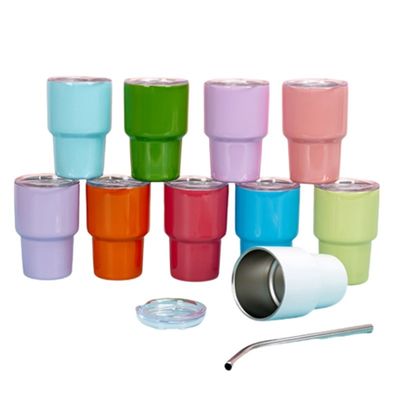 Fête commémorative Essentiel 2 oz Blanc Sublimation Miniature Tumbler en acier inoxydable