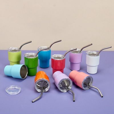 Fête commémorative Essentiel 2 oz Blanc Sublimation Miniature Tumbler en acier inoxydable